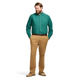 BIG & TALL PERFORMANCE COMFORT LONG SLEEVE PLAID BUTTON DOWN SHIRT - FIR