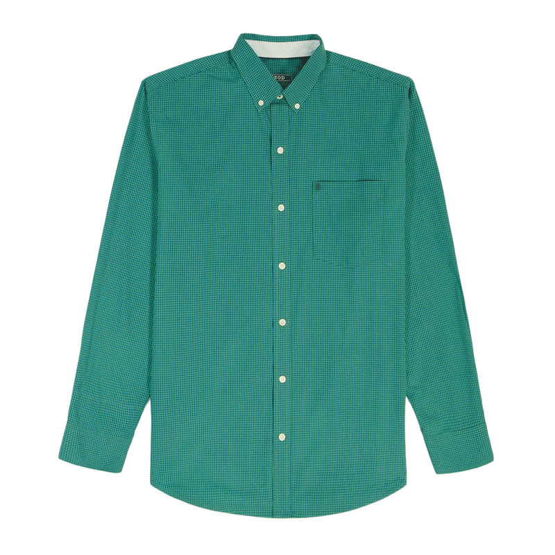 BIG & TALL PERFORMANCE COMFORT LONG SLEEVE PLAID BUTTON DOWN SHIRT - FIR