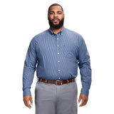 BIG & TALL PERFORMANCE COMFORT LONG SLEEVE PLAID BUTTON DOWN SHIRT - RIVIERA