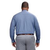 BIG & TALL PERFORMANCE COMFORT LONG SLEEVE PLAID BUTTON DOWN SHIRT - RIVIERA