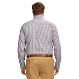 BIG & TALL PERFORMANCE COMFORT LONG SLEEVE PLAID BUTTON DOWN SHIRT - ASPHALT