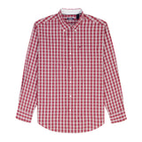 PERFORMANCE COMFORT LONG SLEEVE BUTTON DOWN SHIRT - RED DAHLIA