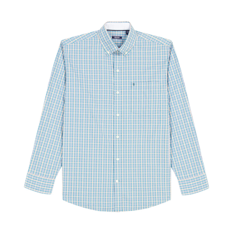 PERFORMANCE COMFORT LONG SLEEVE BUTTON DOWN SHIRT - LARKSPUR