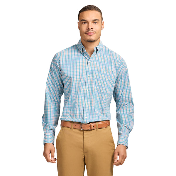 PERFORMANCE COMFORT LONG SLEEVE BUTTON DOWN SHIRT - LARKSPUR
