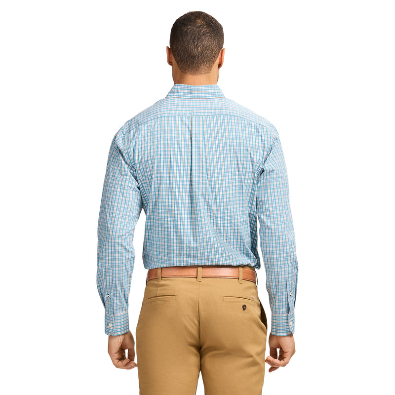 PERFORMANCE COMFORT LONG SLEEVE BUTTON DOWN SHIRT - LARKSPUR