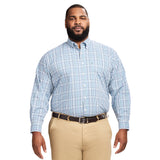 BIG & TALL PERFORMANCE COMFORT LONG SLEEVE PLAID BUTTON DOWN SHIRT - TREKKING GREEN