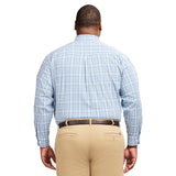 BIG & TALL PERFORMANCE COMFORT LONG SLEEVE PLAID BUTTON DOWN SHIRT - TREKKING GREEN