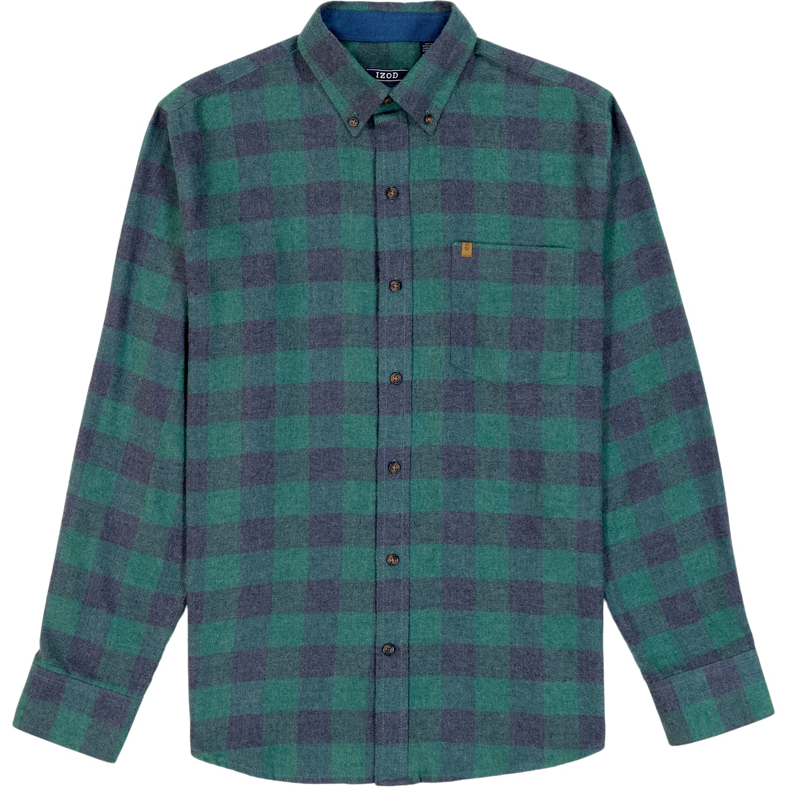 Stratton Flannel Long Sleeve Button Down Shirt - Trekking Green – IZOD