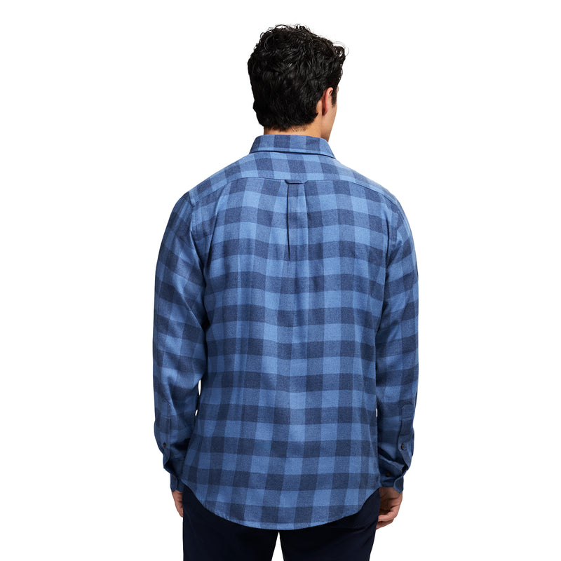 STRATTON FLANNEL LONG SLEEVE 
BUTTON DOWN SHIRT - BRIGHT COBALT
