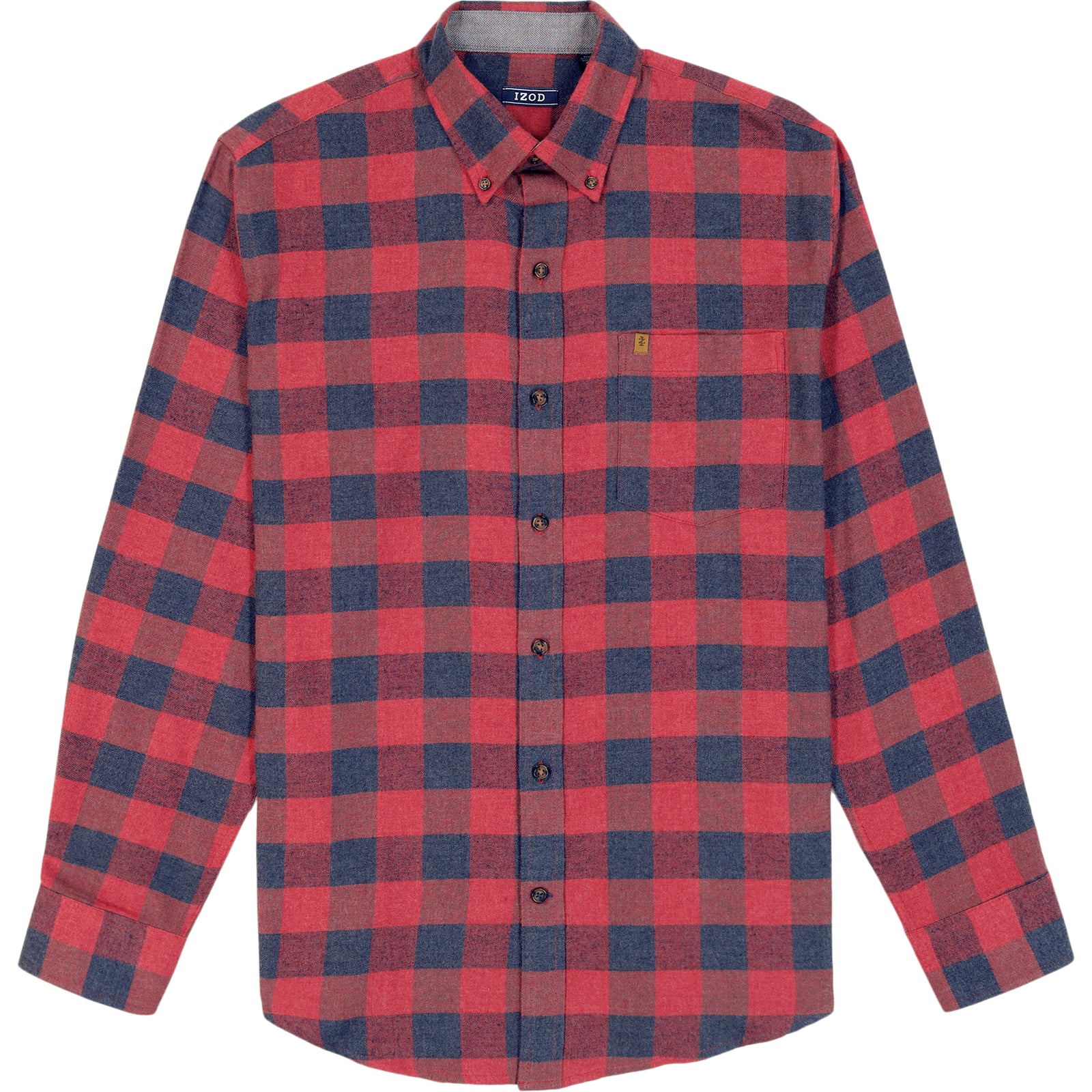 Stratton Flannel Long Sleeve Button Down Shirt - Sundried Tomato