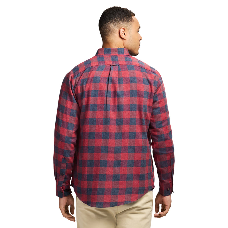 STRATTON FLANNEL LONG SLEEVE 
BUTTON DOWN SHIRT - SUNDRIED TOMATO