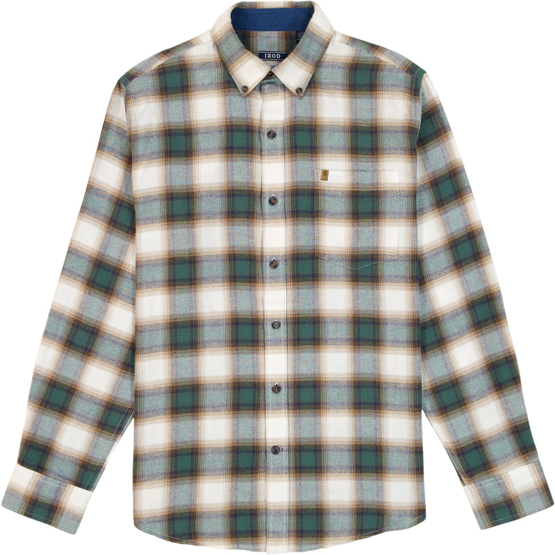 STRATTON FLANNEL LONG SLEEVE 
BUTTON DOWN SHIRT - SMOKE PINE