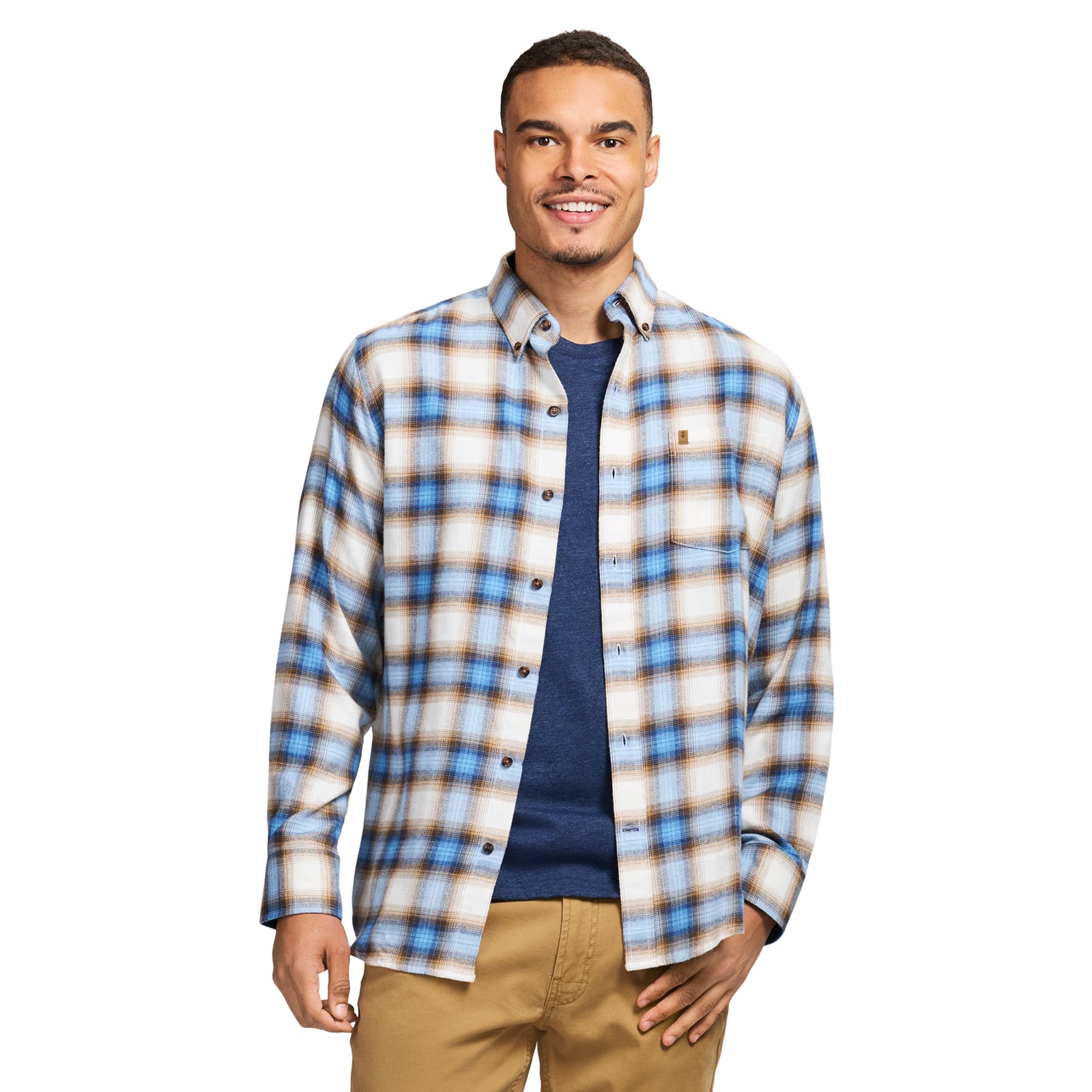 Stratton Flannel Long Sleeve Button Down Shirt - True Navy – IZOD