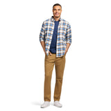 STRATTON FLANNEL LONG SLEEVE 
BUTTON DOWN SHIRT - TRUE NAVY