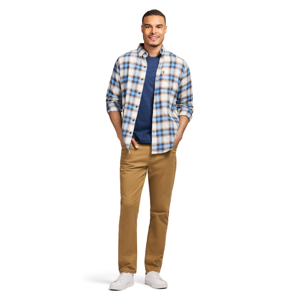 STRATTON FLANNEL LONG SLEEVE 
BUTTON DOWN SHIRT - TRUE NAVY