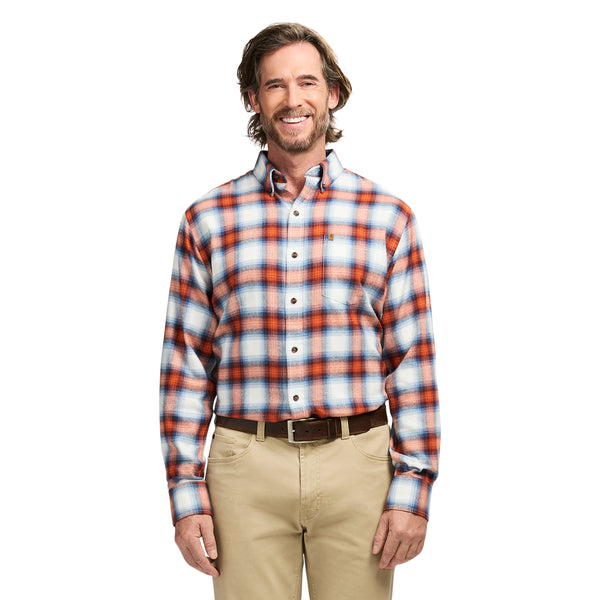 STRATTON FLANNEL LONG SLEEVE 
BUTTON DOWN SHIRT - ORANGE RUST