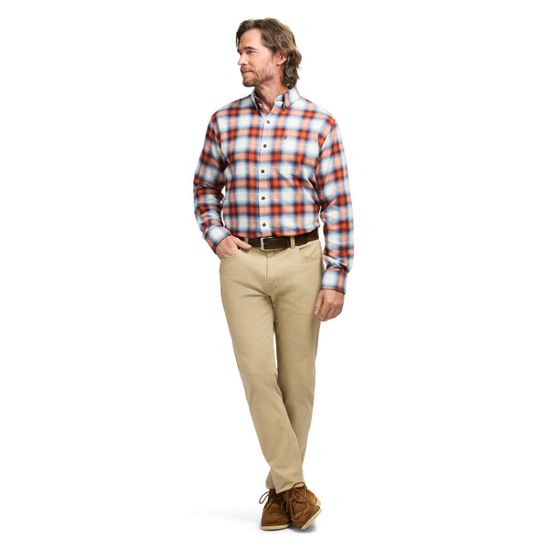 STRATTON FLANNEL LONG SLEEVE 
BUTTON DOWN SHIRT - ORANGE RUST