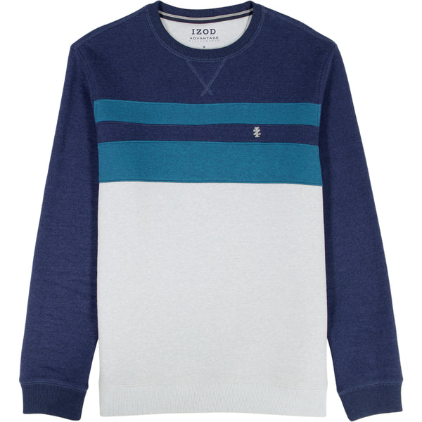 BIG & TALL ADVANTAGE PERFORMANCE COLORBLOCK CREWNECK FLEECE - NAVY BLAZER
