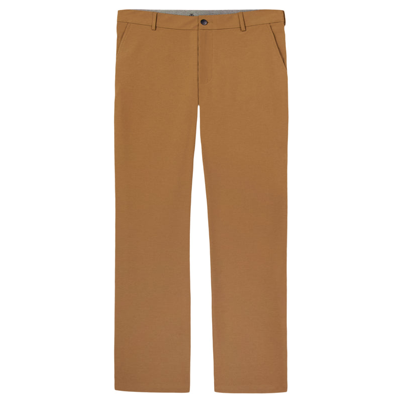 TRAVELER FLAT FRONT CHINO - COGNAC HTHR