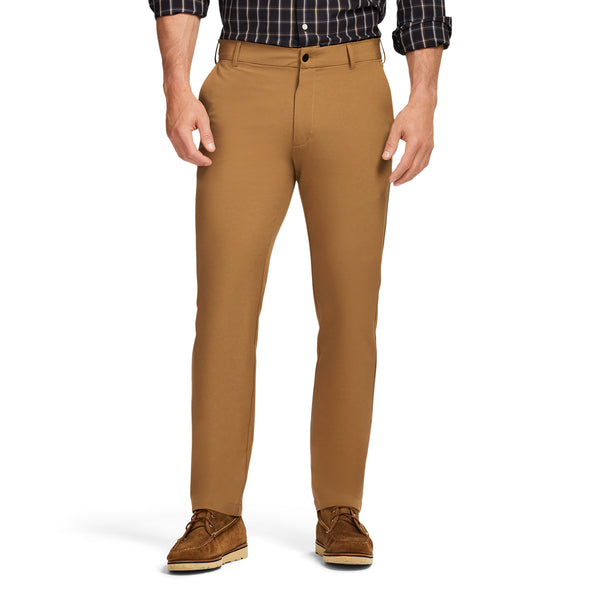 TRAVELER FLAT FRONT CHINO - COGNAC HTHR