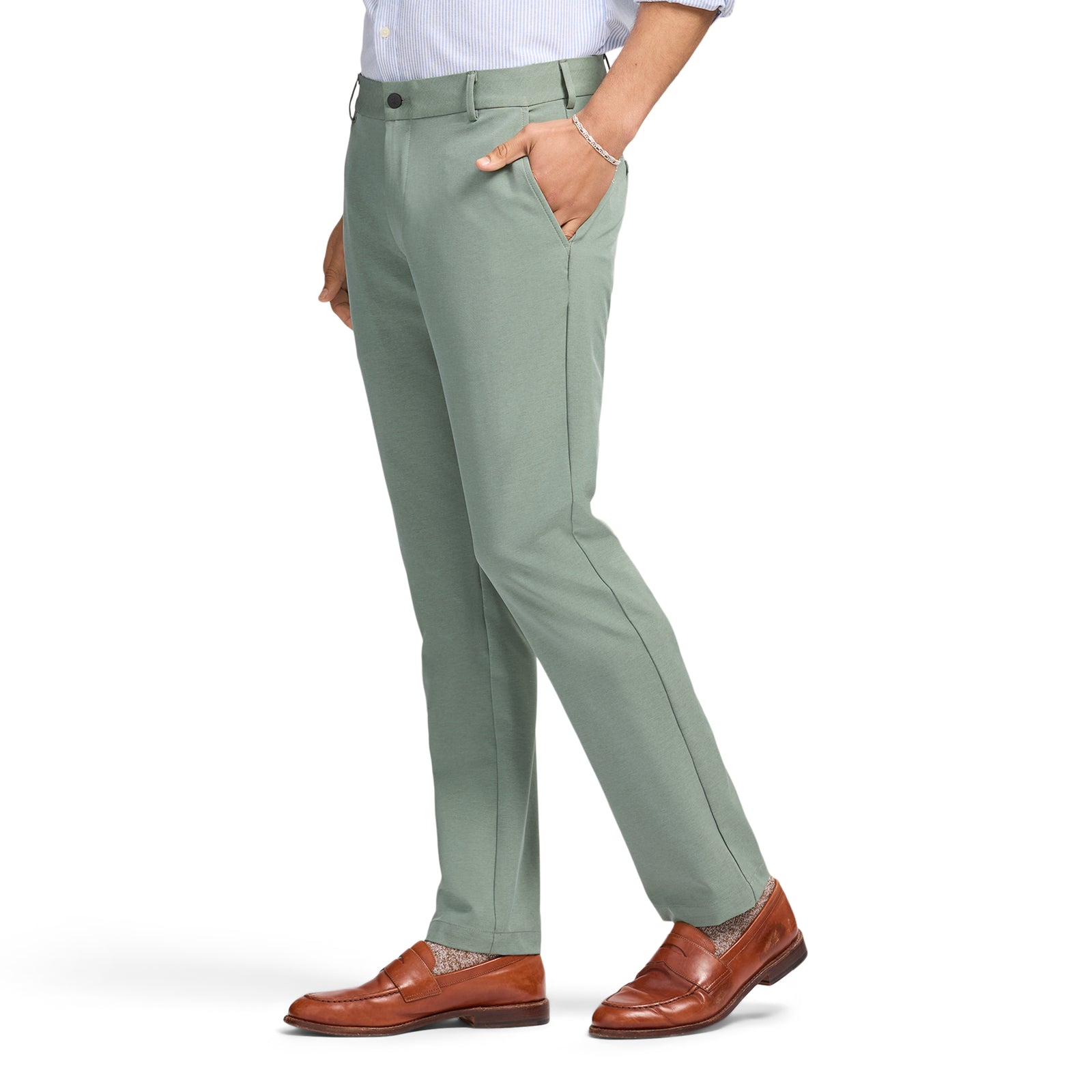 Traveler Flat Front Chino - Laurel Wreath Hthr – IZOD
