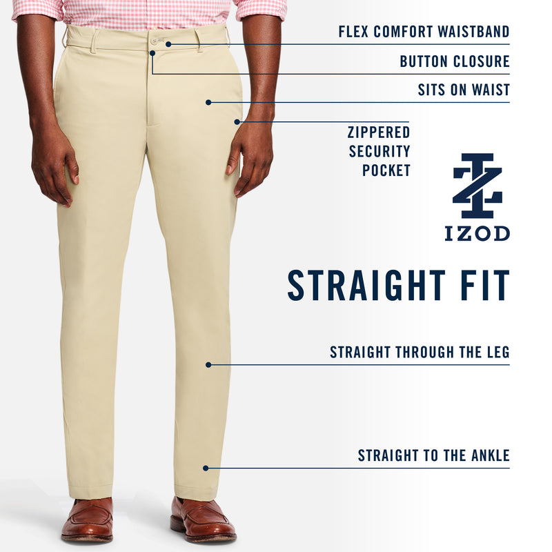 PERFORMANCE FLAT FRONT CHINO PANTS - COGNAC