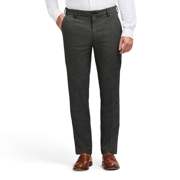 PERFORMANCE FLAT FRONT DRESS PANTS - BLACK