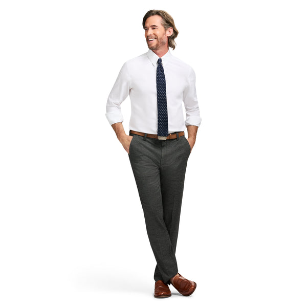 PERFORMANCE FLAT FRONT DRESS PANTS - BLACK