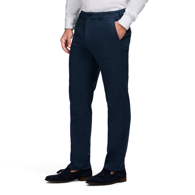 PERFORMANCE FLAT FRONT DRESS PANTS - NAVY BLAZER