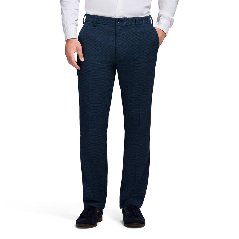 PERFORMANCE FLAT FRONT DRESS PANTS - NAVY BLAZER