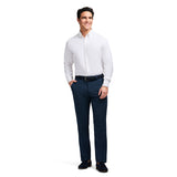 PERFORMANCE FLAT FRONT DRESS PANTS - NAVY BLAZER