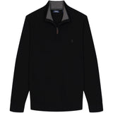FINE GAUGE QUARTER
 ZIP SWEATER - BLACK