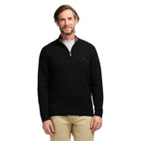 FINE GAUGE QUARTER
 ZIP SWEATER - BLACK