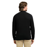 FINE GAUGE QUARTER
 ZIP SWEATER - BLACK