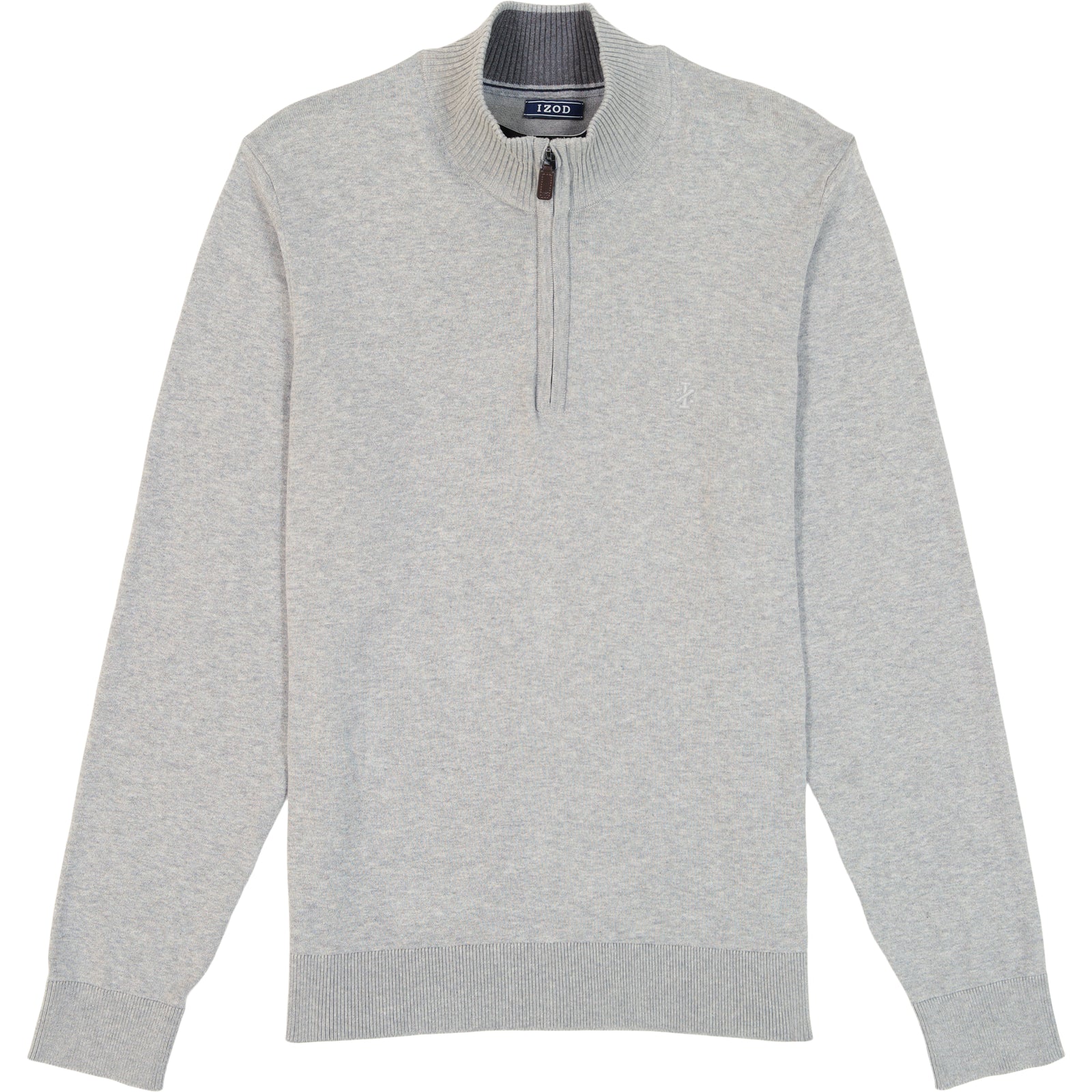 トップス theredthread S contrast zip knit gray Fine Gauge Quarter Zip Sweater - Lt Grey Hthr – IZOD