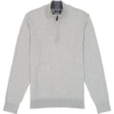 FINE GAUGE QUARTER
 ZIP SWEATER - LT GREY HTHR