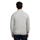 FINE GAUGE QUARTER
 ZIP SWEATER - LT GREY HTHR