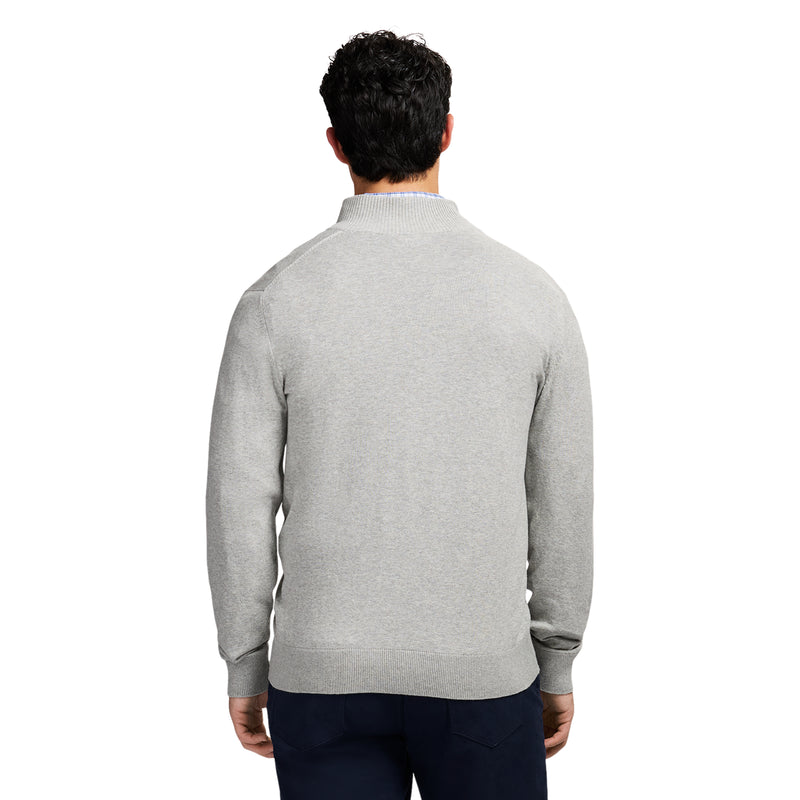FINE GAUGE QUARTER
 ZIP SWEATER - LT GREY HTHR