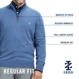 FINE GAUGE QUARTER
 ZIP SWEATER - NAVY BLAZER