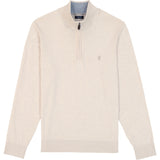FINE GAUGE QUARTER
 ZIP SWEATER - ROCK HTHR