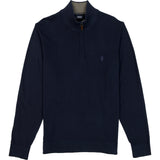 FINE GAUGE QUARTER
 ZIP SWEATER - NAVY BLAZER