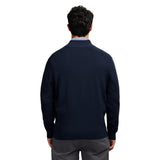 FINE GAUGE QUARTER
 ZIP SWEATER - NAVY BLAZER