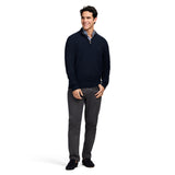 FINE GAUGE QUARTER
 ZIP SWEATER - NAVY BLAZER