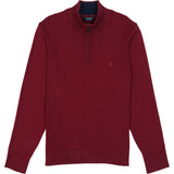 FINE GAUGE QUARTER
 ZIP SWEATER - VELVET MAROON