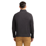 HOLIDAY BUTTON MOCK SWEATER - ASPHALT