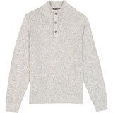 HOLIDAY BUTTON MOCK SWEATER - ROCK HTHR