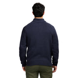 HOLIDAY BUTTON MOCK SWEATER - NAVY BLAZER