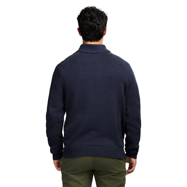Holiday Button Mock Sweater - Navy Blazer – IZOD
