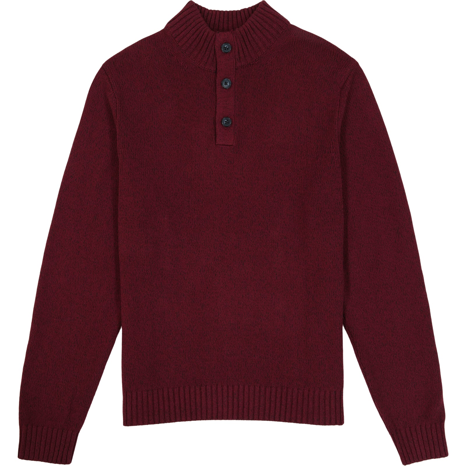 Holiday Button Mock Sweater - Velvet Maroon – IZOD