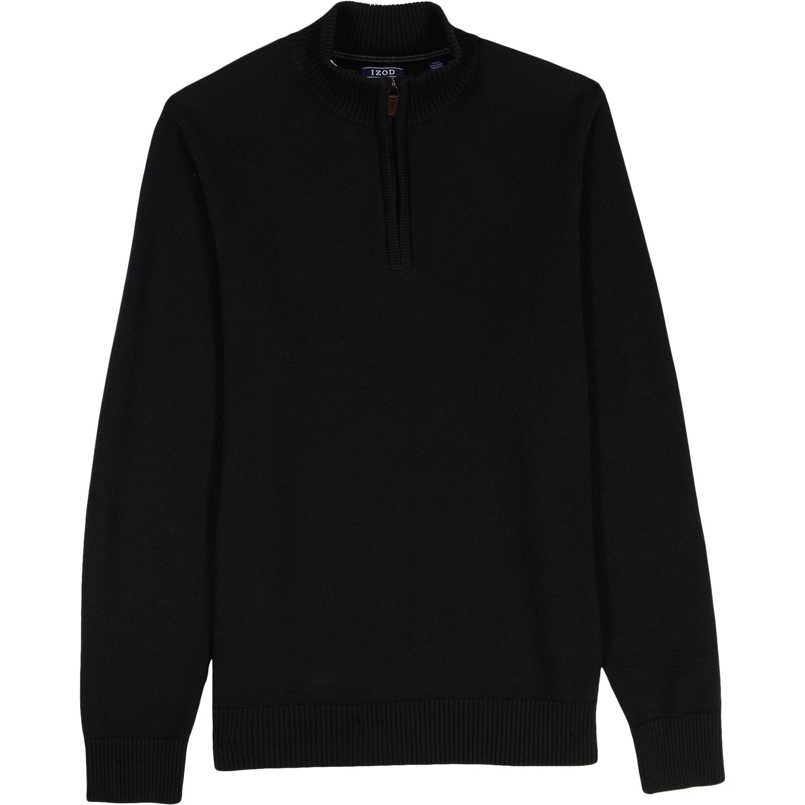 Honeycomb Quarter Zip Sweater - Black – IZOD